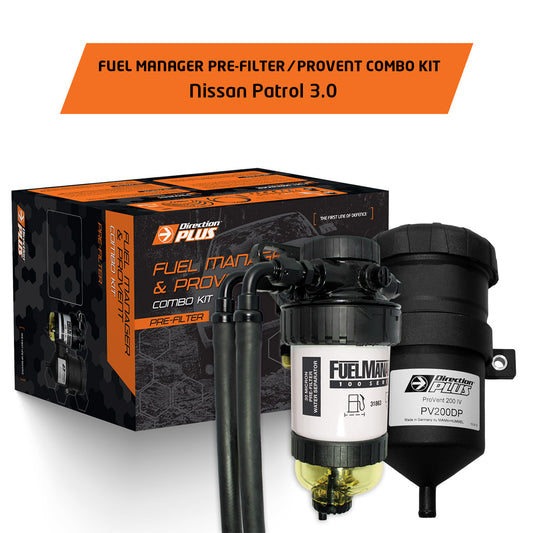 FUEL MANAGER PRE-FILTER + PROVENT COMBO KIT NISSAN PATROL (FMPV626DPC)