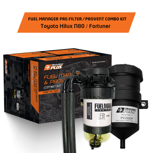 FUEL MANAGER PRE-FILTER + PROVENT COMBO KIT HILUX / FORTUNER (FMPV628DPC)